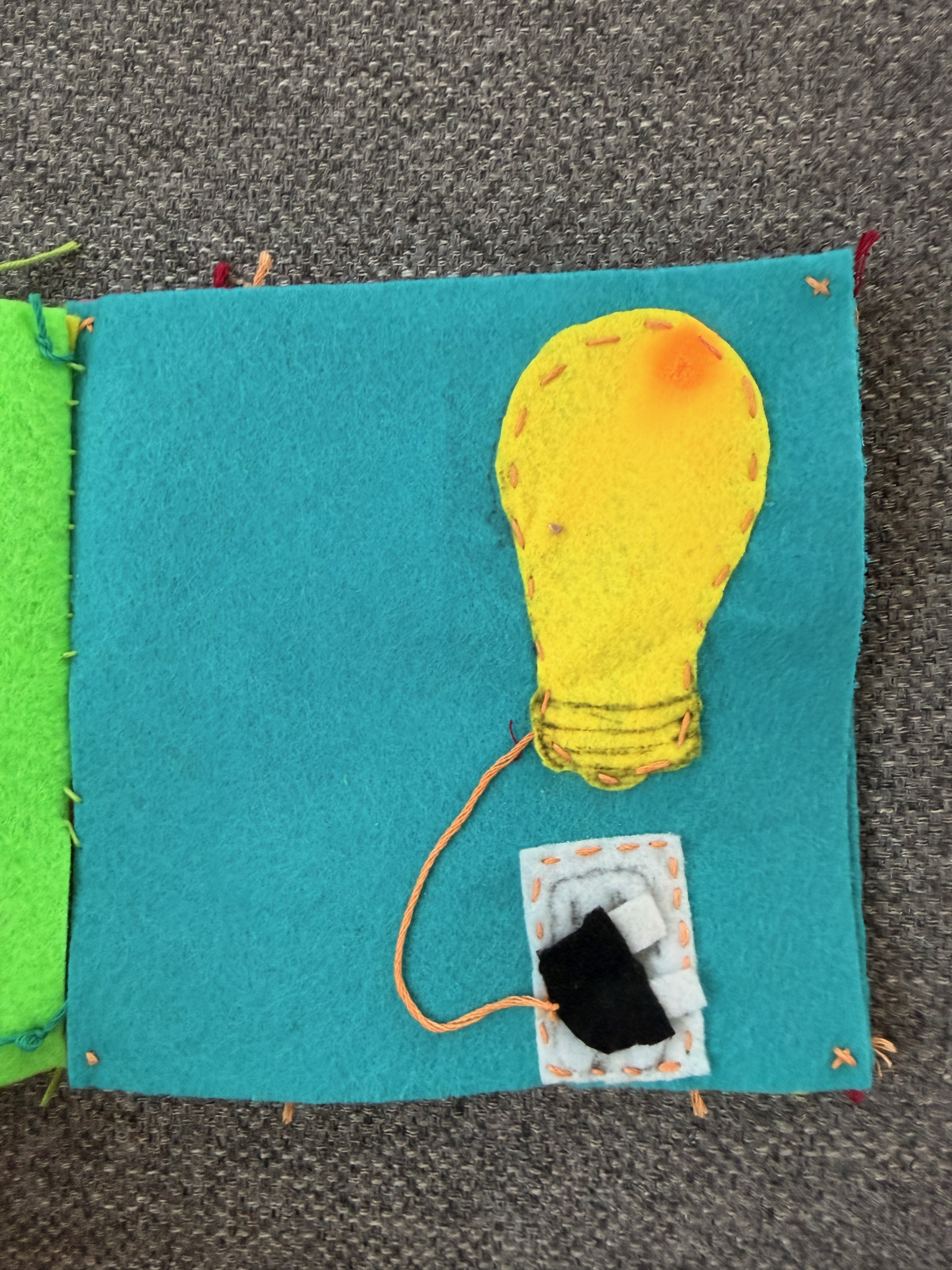 Conductive thread implementation and placement.